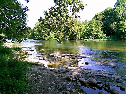 The view of the Shenandoah River a few feet from our campsite