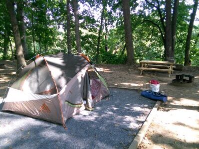 Our campsite at Outlanders River Camp near Luray, VA