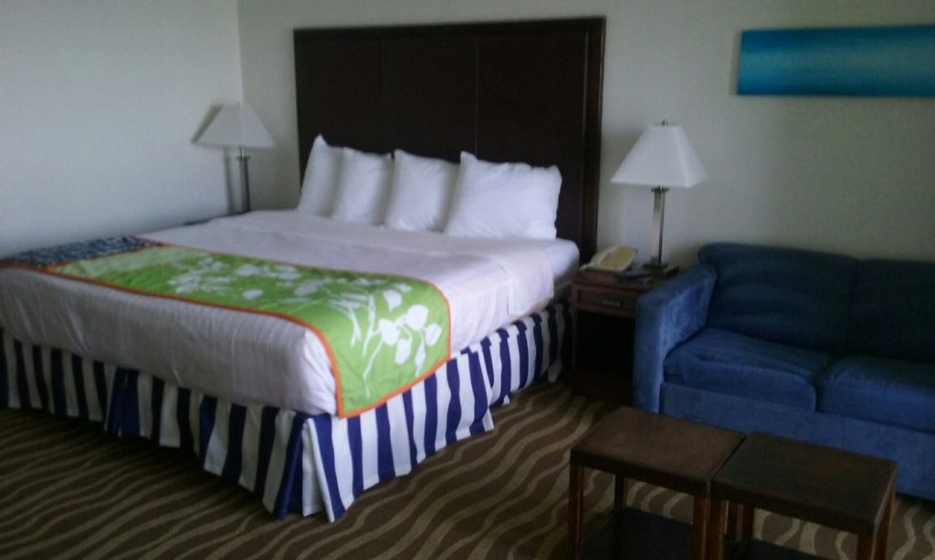 My hotel room at the Island Inn in St. George's Island, Maryland.