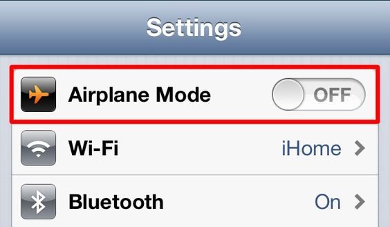 cell phone on airplane mode