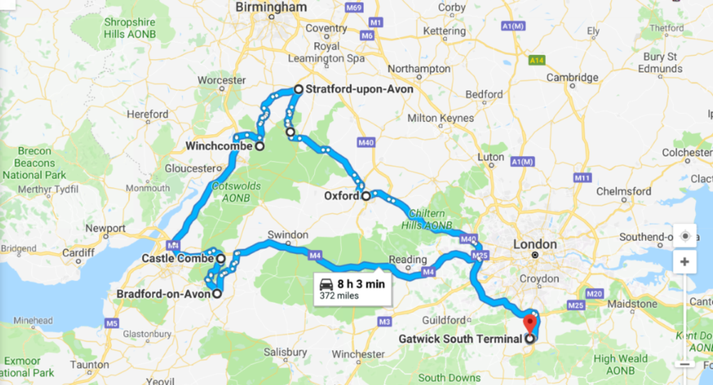 UK Road Trip Map