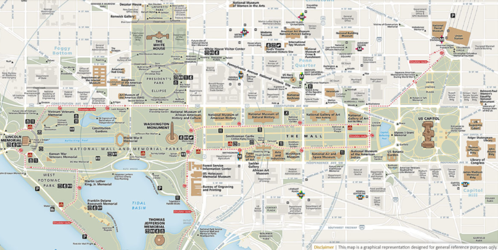 Map of the National Mall - DC